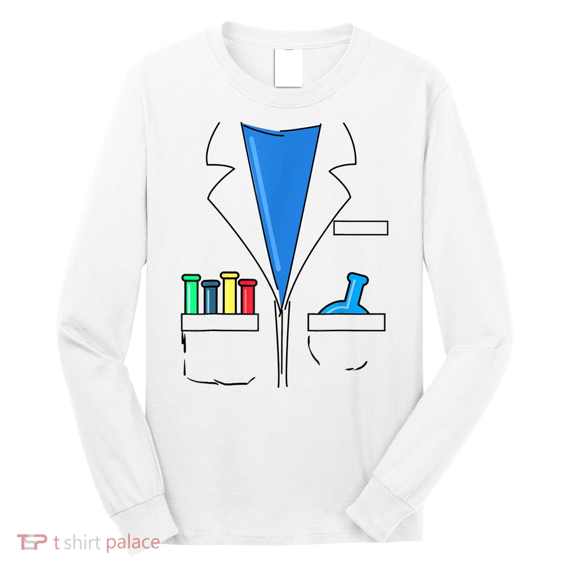 Funny Scientist Costume Nerd Chemistry Halloween Science Teacher Long Sleeve Shirt