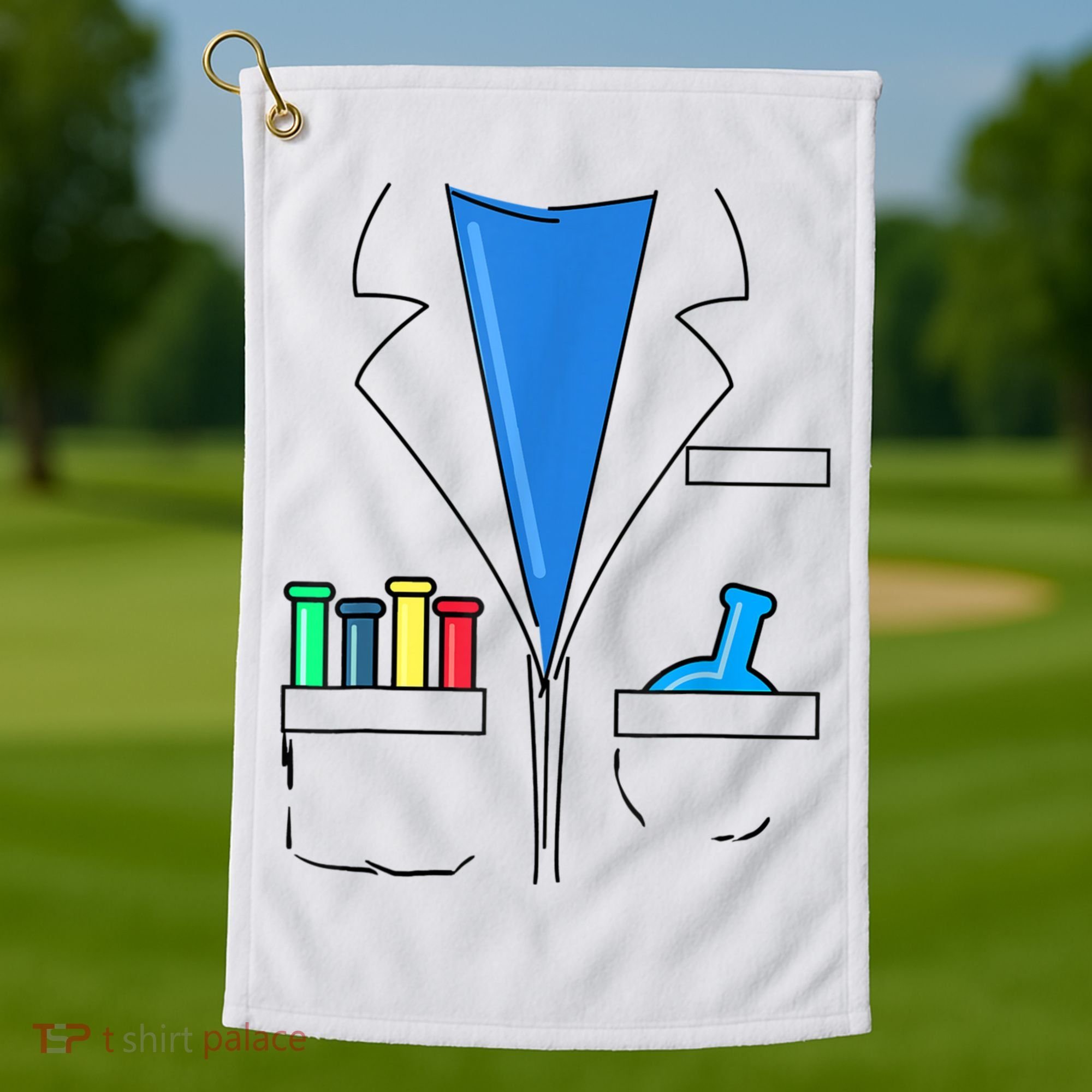 Funny Scientist Costume Nerd Chemistry Halloween Science Teacher Golf Towel