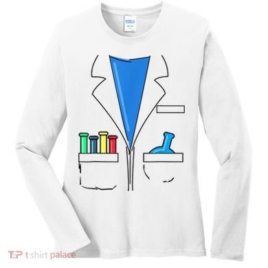 Funny Scientist Costume Nerd Chemistry Halloween Science Teacher Women's Long Sleeve Shirt