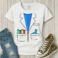 Funny Scientist Costume Nerd Chemistry Halloween Science Teacher Women's T-Shirt thumb 3