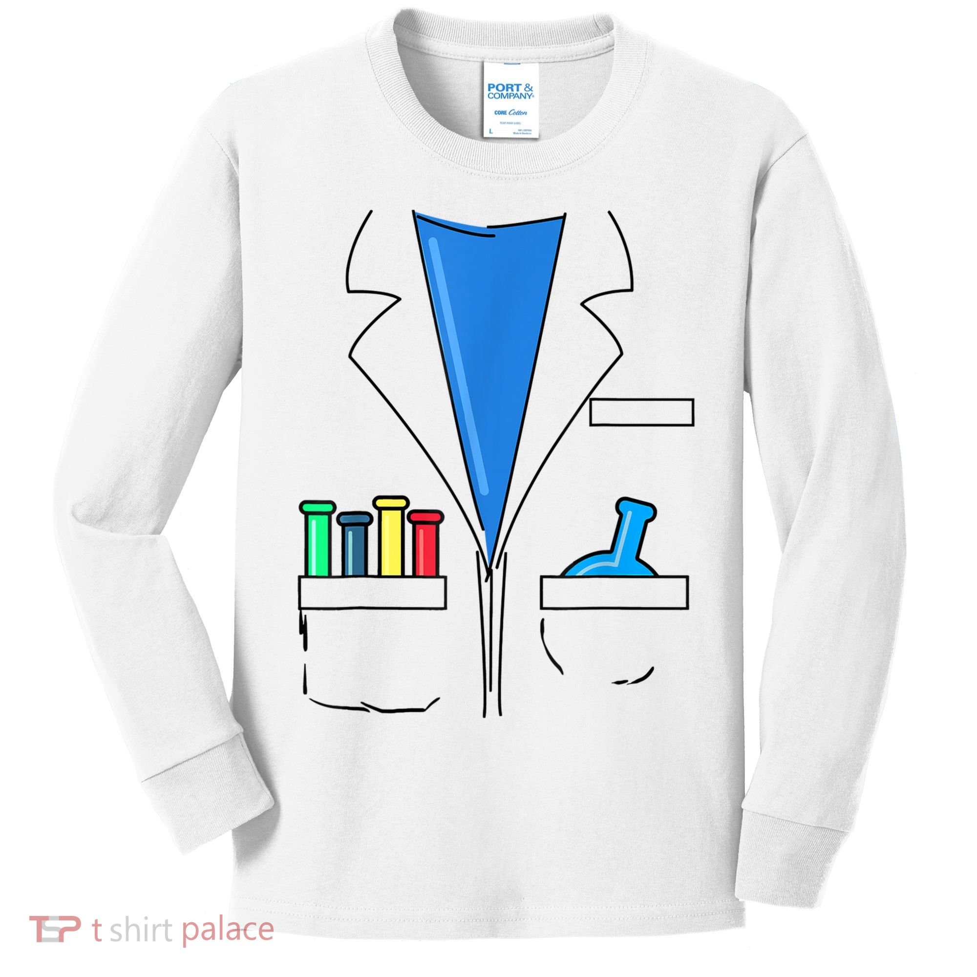 Funny Scientist Costume Nerd Chemistry Halloween Science Teacher Kids Long Sleeve Shirt