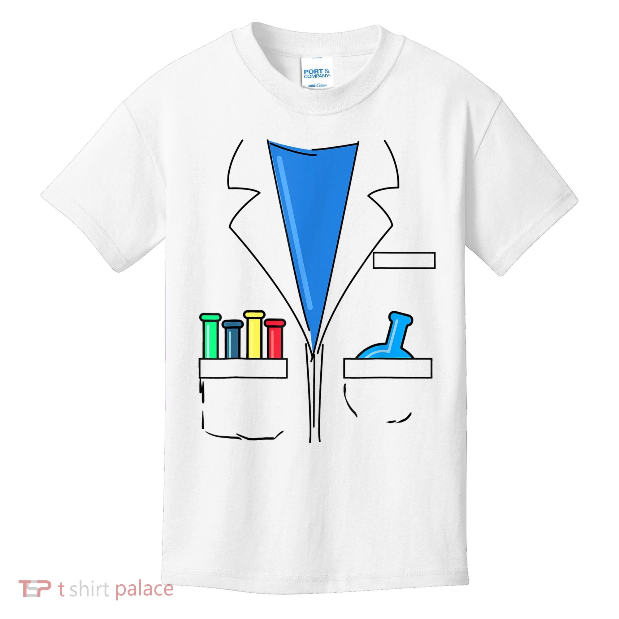 Funny Scientist Costume Nerd Chemistry Halloween Science Teacher Kids T-Shirt