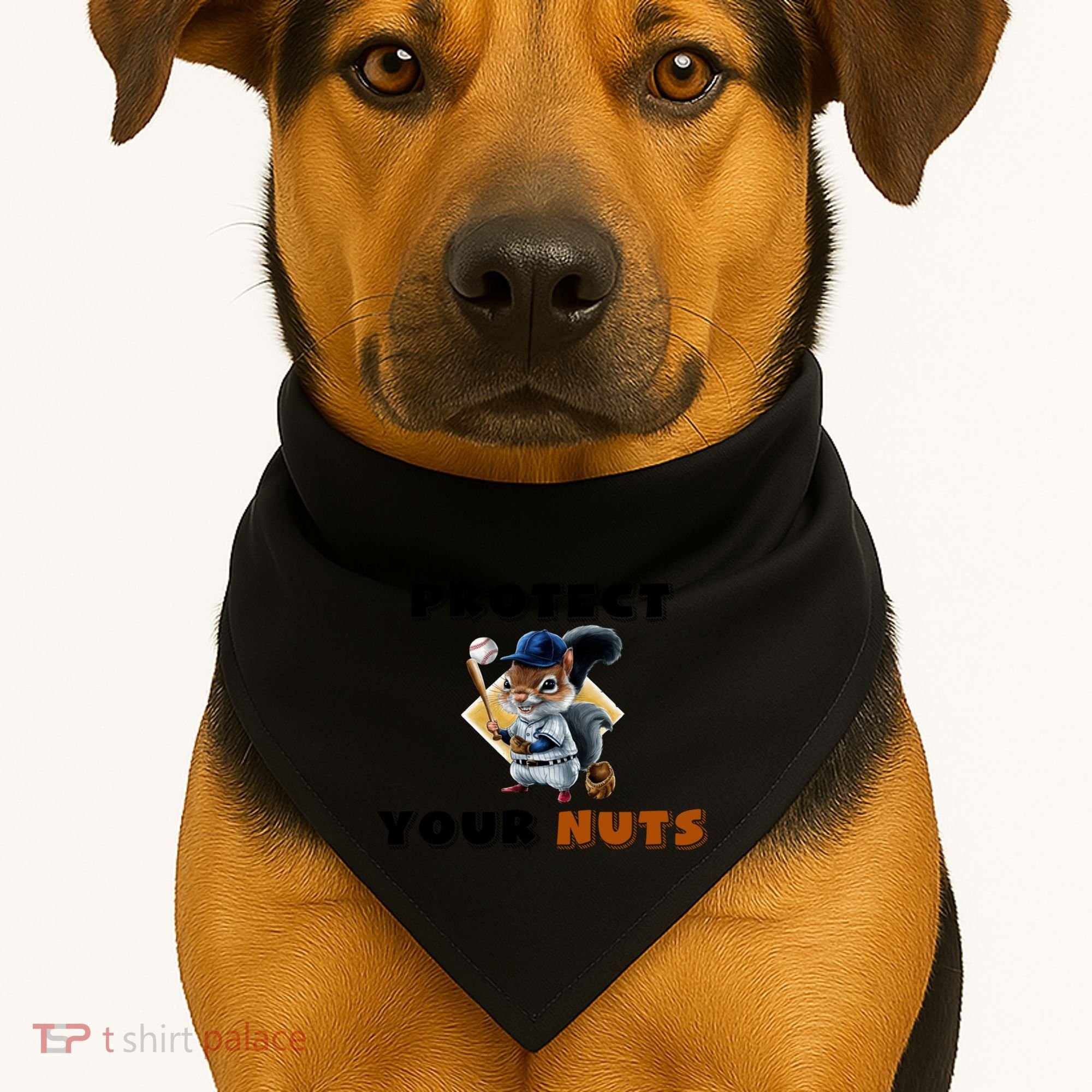 Funny Squirrel Catcher Protect Your Nuts Baseball Gift USA-Made Doggie Bandana