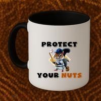 Funny Squirrel Catcher Protect Your Nuts Baseball Gift Coffee Mug thumb 2