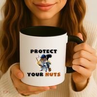 Funny Squirrel Catcher Protect Your Nuts Baseball Gift Coffee Mug thumb 3