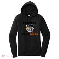 Funny Squirrel Catcher Protect Your Nuts Baseball Gift Women's Hoodie thumb 0