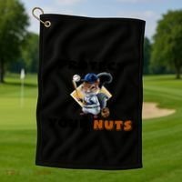 Funny Squirrel Catcher Protect Your Nuts Baseball Gift Golf Towel thumb 1