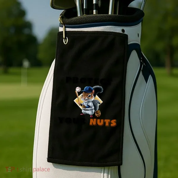 Funny Squirrel Catcher Protect Your Nuts Baseball Gift Golf Towel
