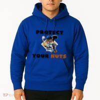 Funny Squirrel Catcher Protect Your Nuts Baseball Gift Hoodie thumb 2