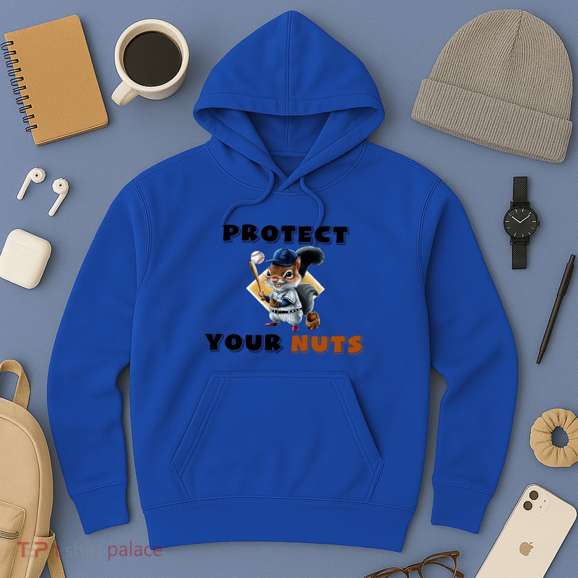 Funny Squirrel Catcher Protect Your Nuts Baseball Gift Hoodie