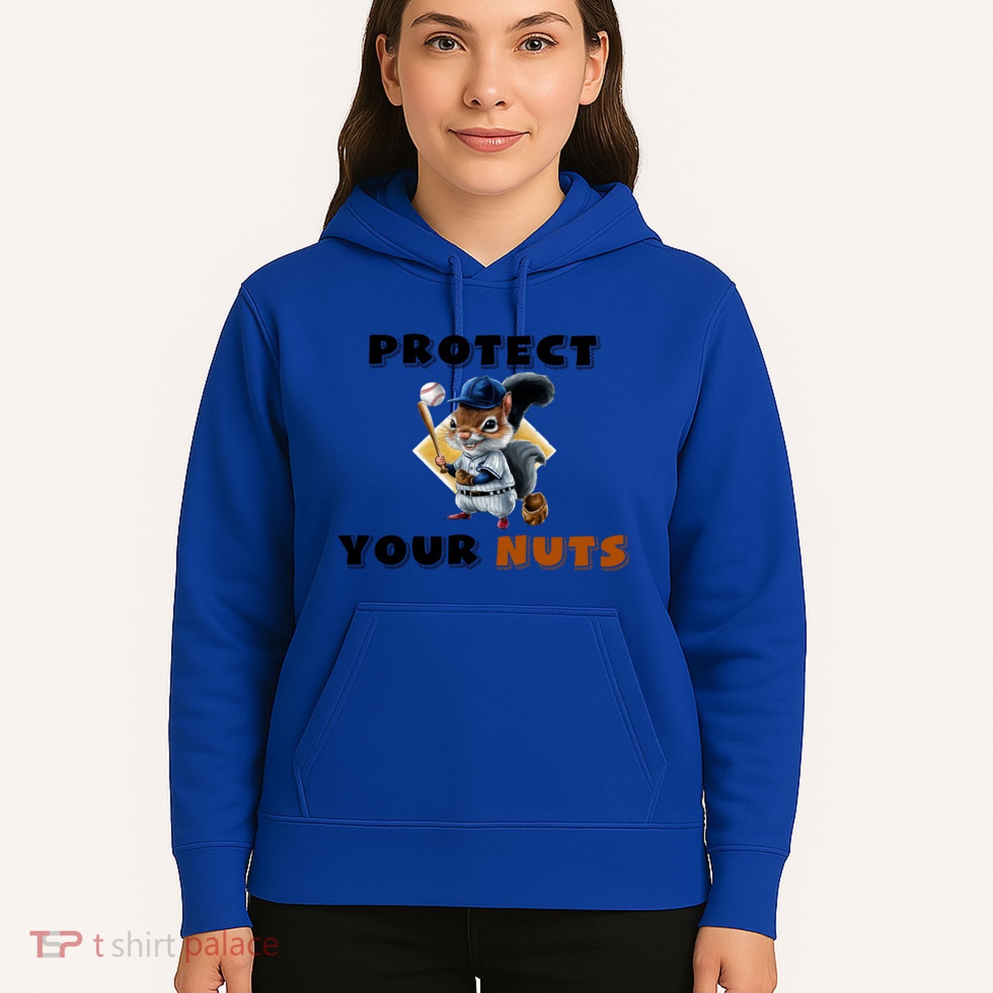 Funny Squirrel Catcher Protect Your Nuts Baseball Gift Hoodie