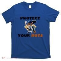Funny Squirrel Catcher Protect Your Nuts Baseball Gift T-Shirt thumb 0