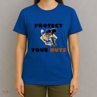 Funny Squirrel Catcher Protect Your Nuts Baseball Gift T-Shirt thumb 4