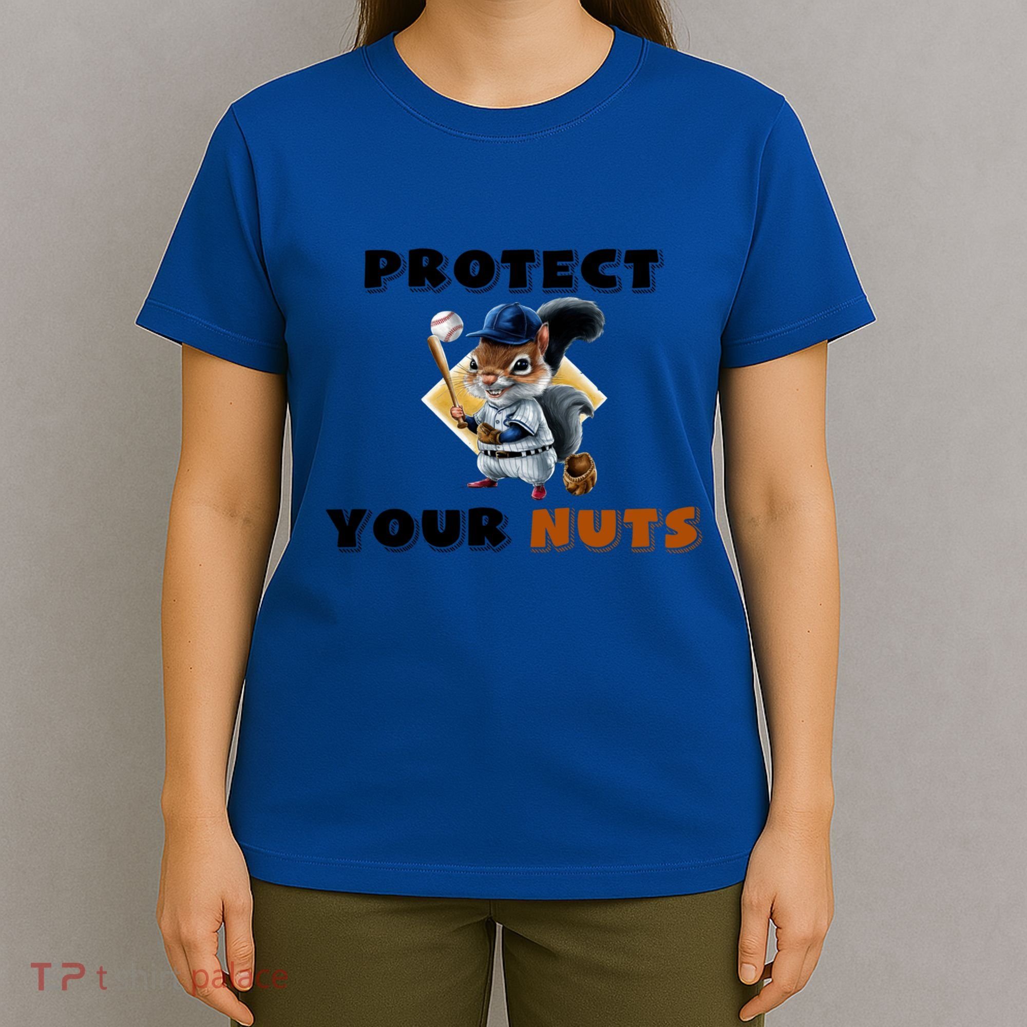 Funny Squirrel Catcher Protect Your Nuts Baseball Gift T-Shirt