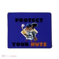 Funny Squirrel Catcher Protect Your Nuts Baseball Gift Mousepad thumb 0