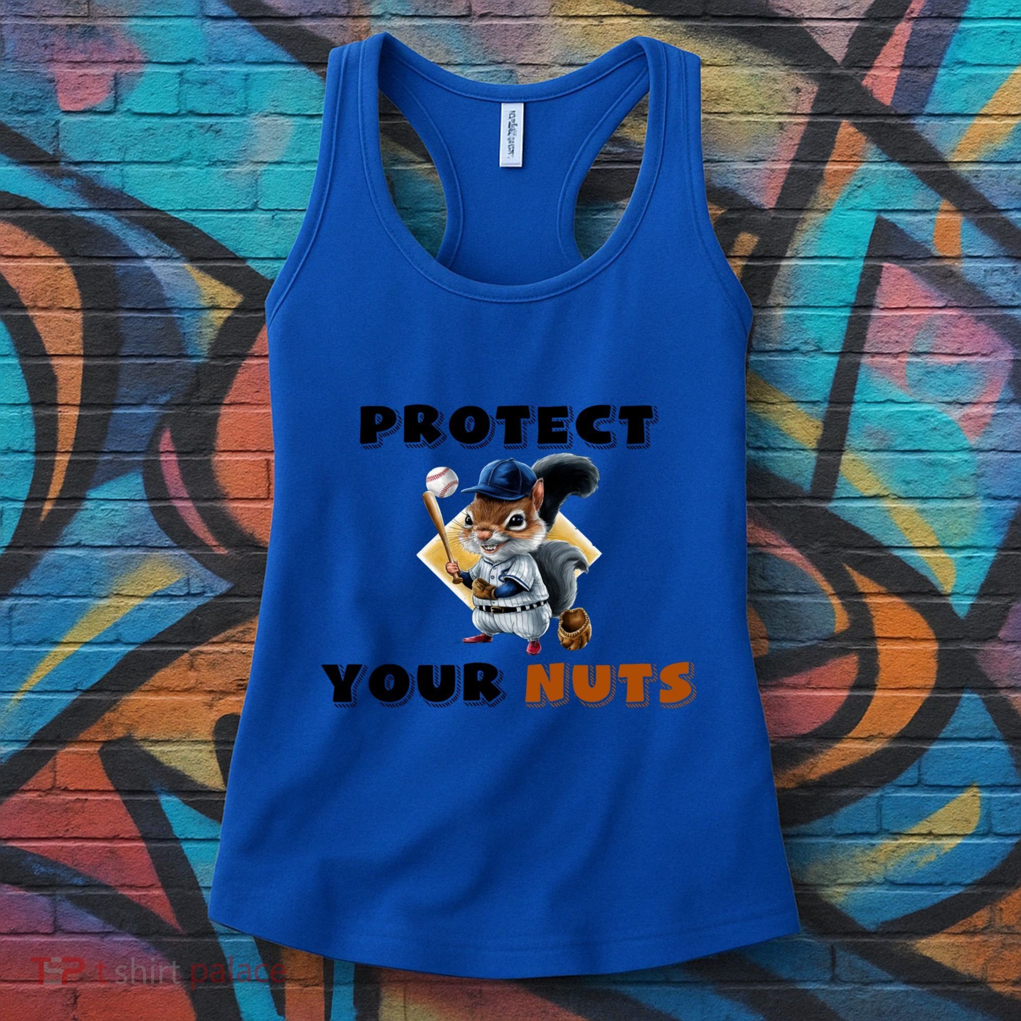 Funny Squirrel Catcher Protect Your Nuts Baseball Gift Women's Tank Top