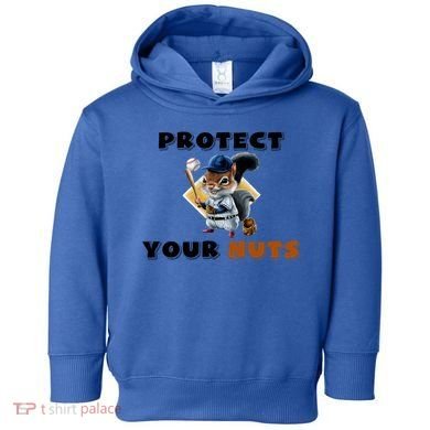 Funny Squirrel Catcher Protect Your Nuts Baseball Gift Toddler Hoodie