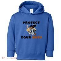 Funny Squirrel Catcher Protect Your Nuts Baseball Gift Toddler Hoodie thumb 0