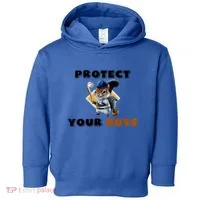 Funny Squirrel Catcher Protect Your Nuts Baseball Gift Toddler Hoodie thumb 0