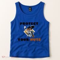 Funny Squirrel Catcher Protect Your Nuts Baseball Gift Tank Top thumb 2