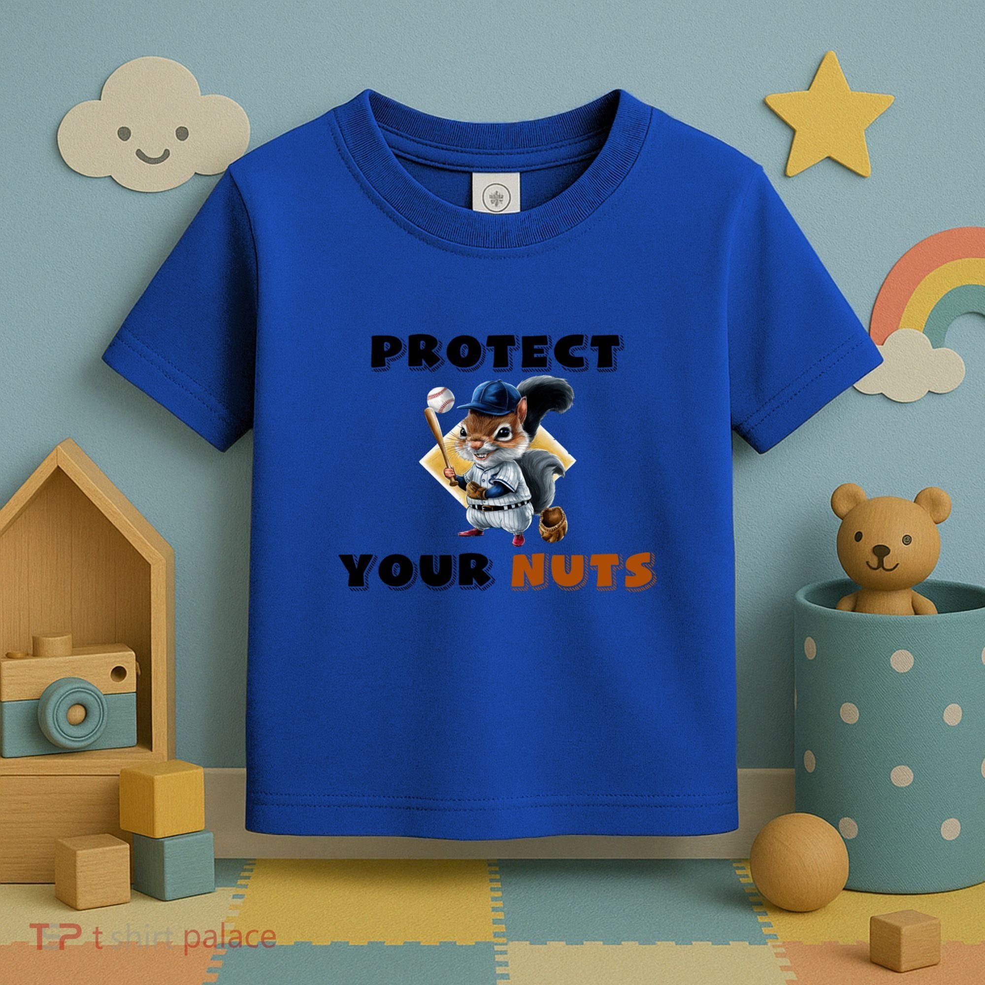 Funny Squirrel Catcher Protect Your Nuts Baseball Gift Toddler T-Shirt