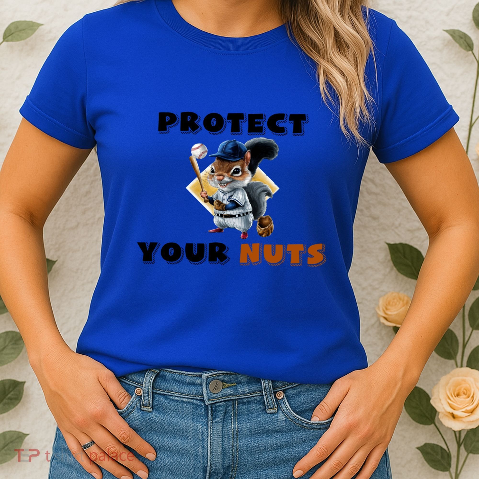 Funny Squirrel Catcher Protect Your Nuts Baseball Gift Women's T-Shirt
