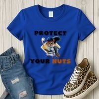 Funny Squirrel Catcher Protect Your Nuts Baseball Gift Women's T-Shirt thumb 3