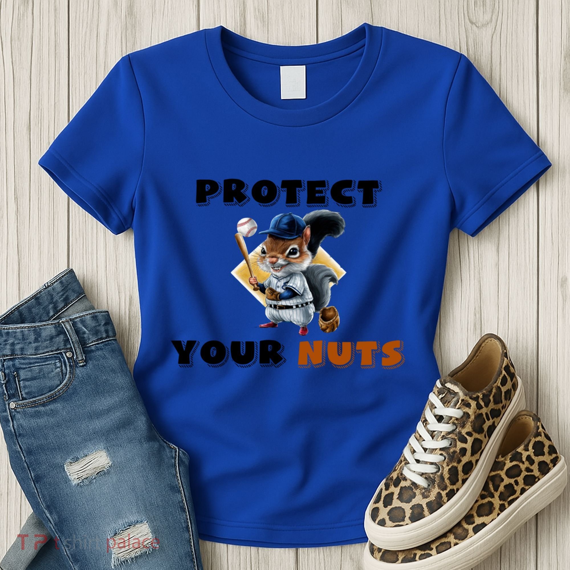 Funny Squirrel Catcher Protect Your Nuts Baseball Gift Women's T-Shirt