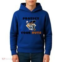 Funny Squirrel Catcher Protect Your Nuts Baseball Gift Kids Hoodie thumb 4