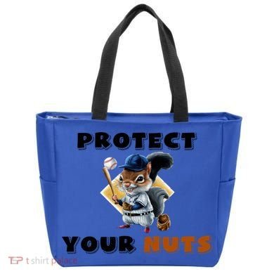 Funny Squirrel Catcher Protect Your Nuts Baseball Gift Tote Bag