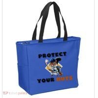 Funny Squirrel Catcher Protect Your Nuts Baseball Gift Tote Bag thumb 2