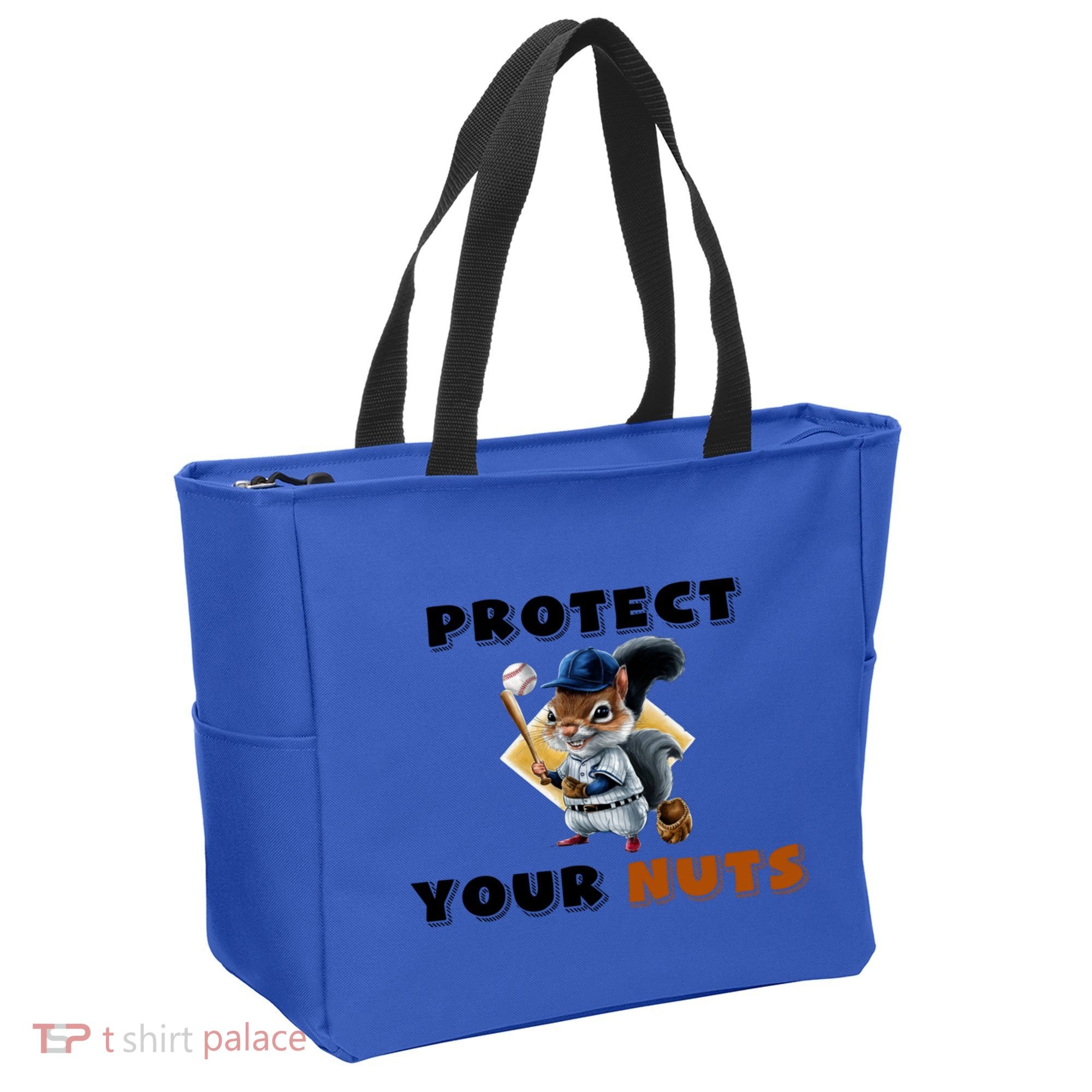 Funny Squirrel Catcher Protect Your Nuts Baseball Gift Tote Bag