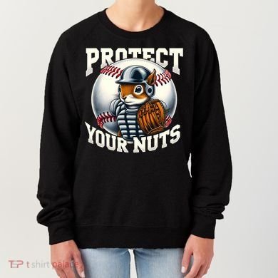 Funny Squirrel Catcher Protect Your Nuts Baseball Lover Gift Women's Sweatshirt