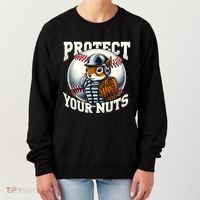 Funny Squirrel Catcher Protect Your Nuts Baseball Lover Gift Women's Sweatshirt thumb 0