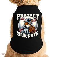 Funny Squirrel Catcher Protect Your Nuts Baseball Lover Gift Doggie Tank thumb 0