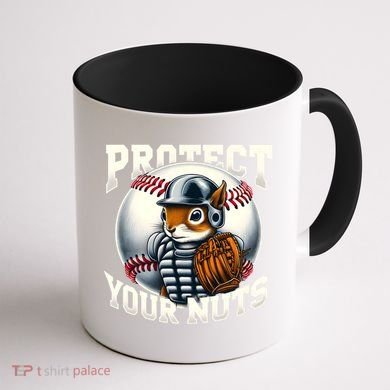 Funny Squirrel Catcher Protect Your Nuts Baseball Lover Gift Coffee Mug back