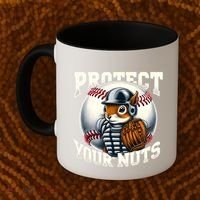Funny Squirrel Catcher Protect Your Nuts Baseball Lover Gift Coffee Mug thumb 2