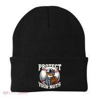 Funny Squirrel Catcher Protect Your Nuts Baseball Lover Gift Beanie thumb 0