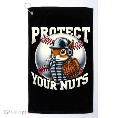 Funny Squirrel Catcher Protect Your Nuts Baseball Lover Gift Golf Towel