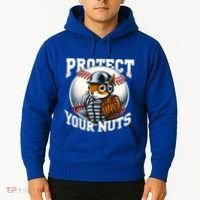 Funny Squirrel Catcher Protect Your Nuts Baseball Lover Gift Hoodie thumb 2