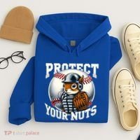 Funny Squirrel Catcher Protect Your Nuts Baseball Lover Gift Hoodie thumb 4