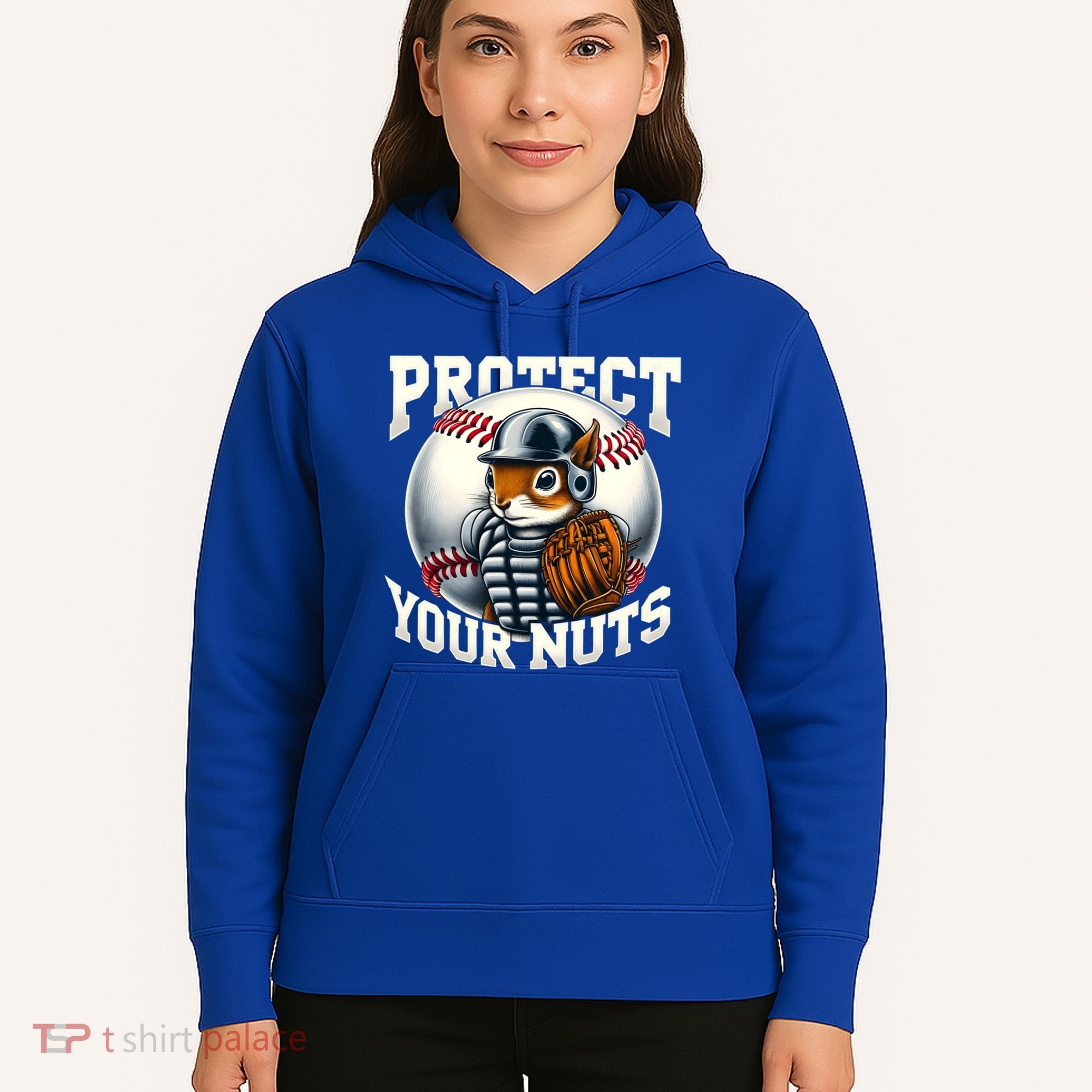 Funny Squirrel Catcher Protect Your Nuts Baseball Lover Gift Hoodie