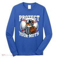 Funny Squirrel Catcher Protect Your Nuts Baseball Lover Gift Long Sleeve Shirt thumb 0