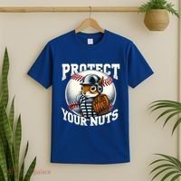 Funny Squirrel Catcher Protect Your Nuts Baseball Lover Gift T-Shirt thumb 2