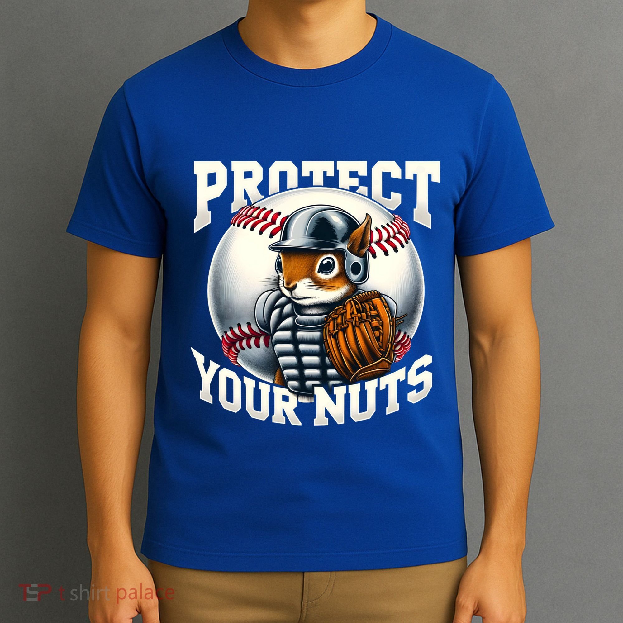 Funny Squirrel Catcher Protect Your Nuts Baseball Lover Gift T-Shirt