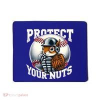 Funny Squirrel Catcher Protect Your Nuts Baseball Lover Gift Mousepad thumb 0