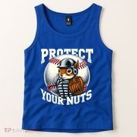 Funny Squirrel Catcher Protect Your Nuts Baseball Lover Gift Tank Top thumb 2