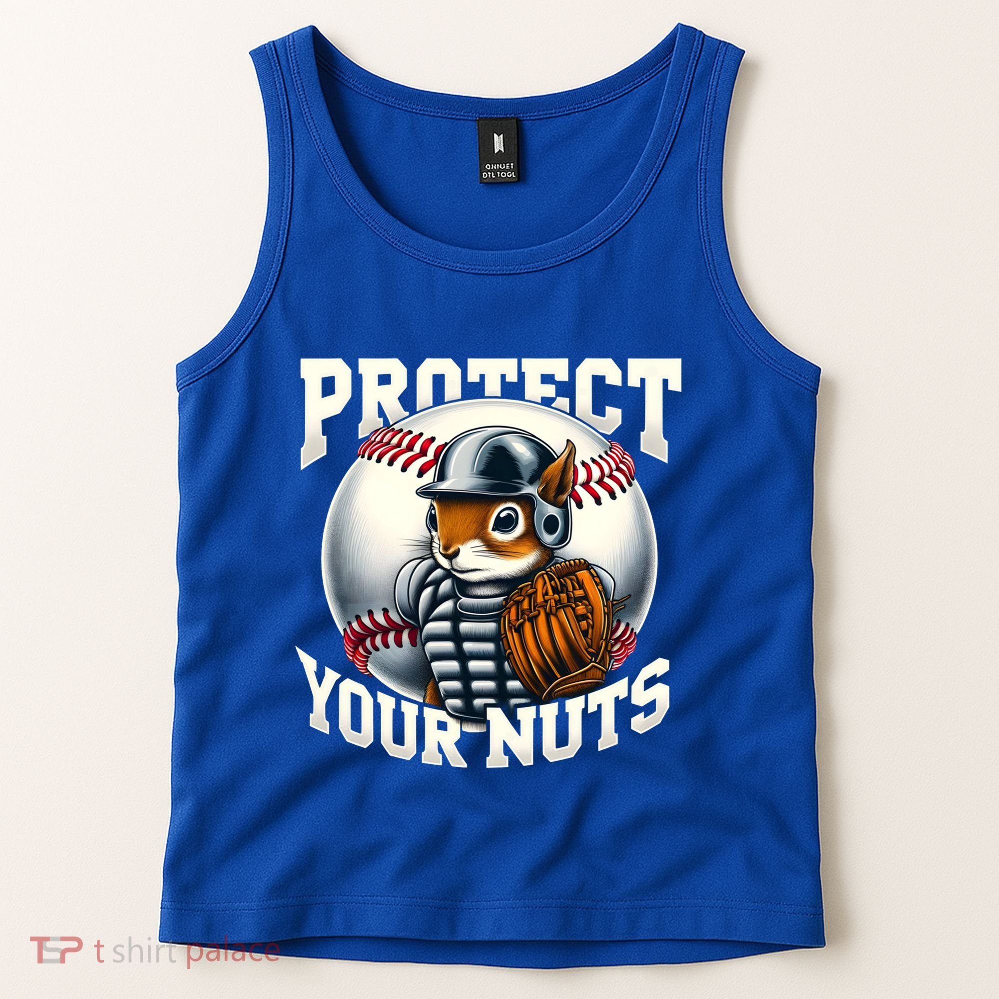 Funny Squirrel Catcher Protect Your Nuts Baseball Lover Gift Tank Top