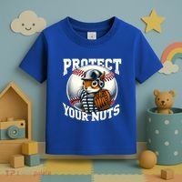 Funny Squirrel Catcher Protect Your Nuts Baseball Lover Gift Toddler T-Shirt thumb 3