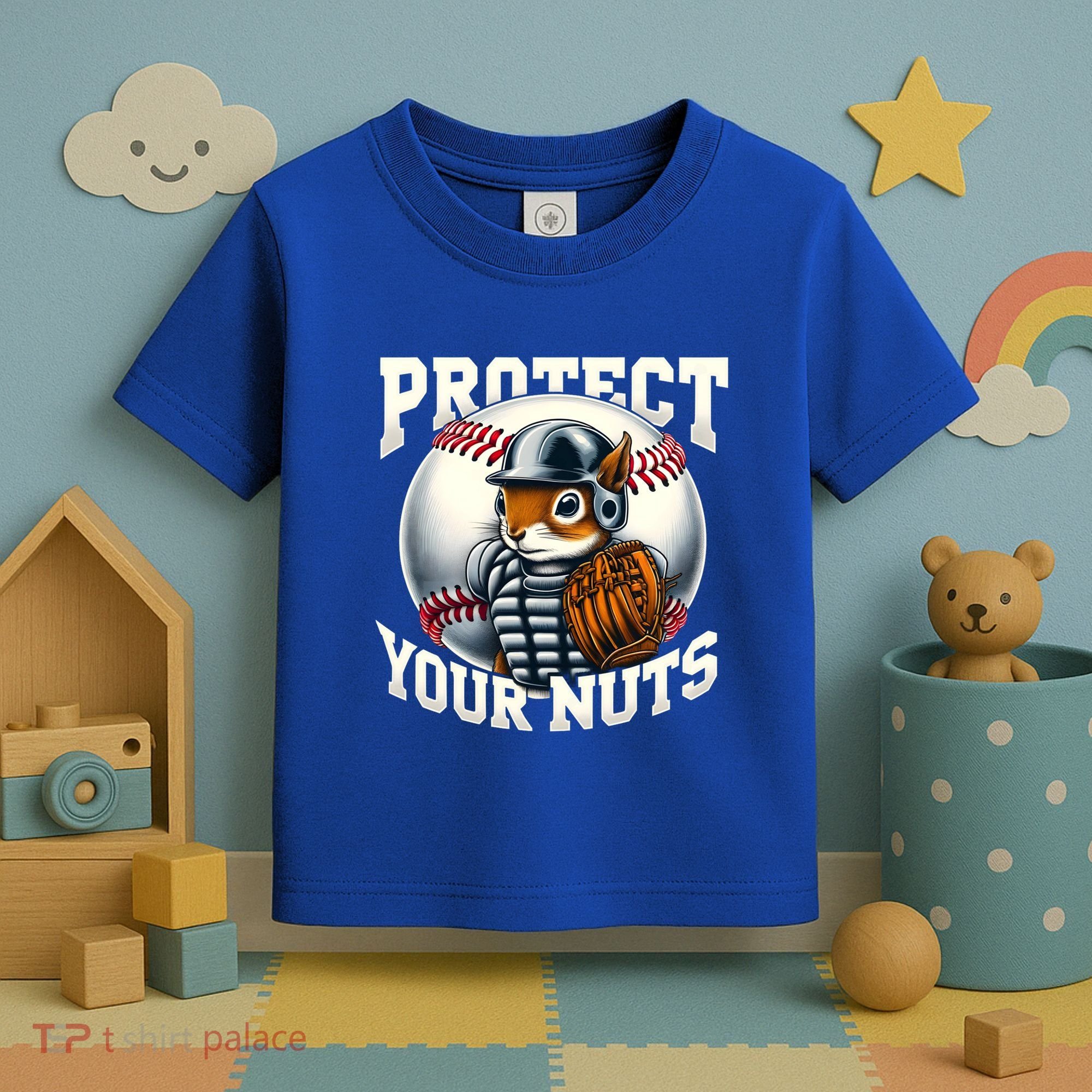 Funny Squirrel Catcher Protect Your Nuts Baseball Lover Gift Toddler T-Shirt